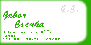 gabor csenka business card